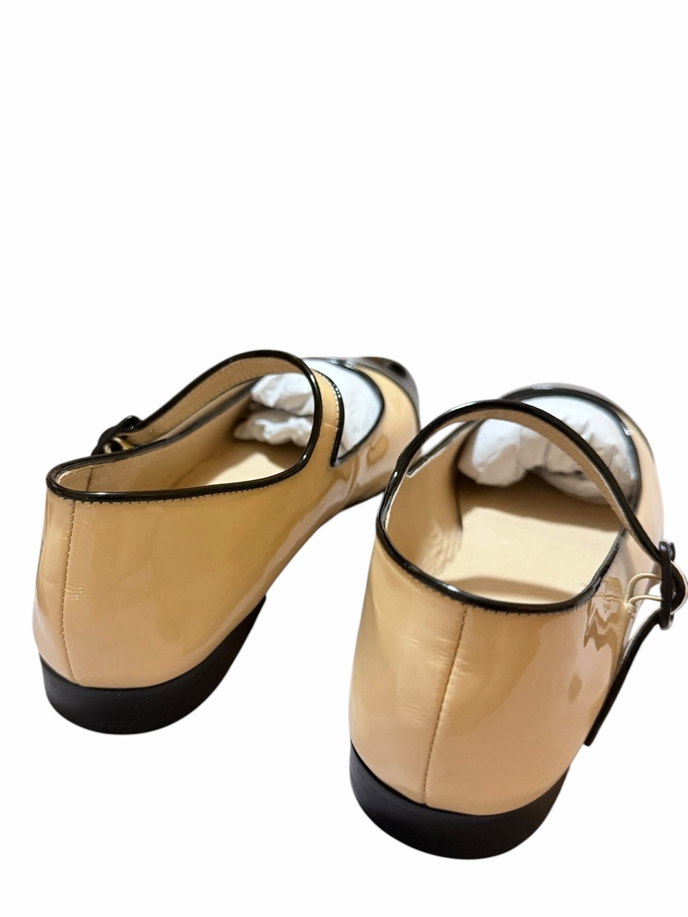 🌼🌟NIB Jeffrey Campbell Patent Trim Two-Tone Mary Jane Flats in Black and Cream - Picture 7 of 11